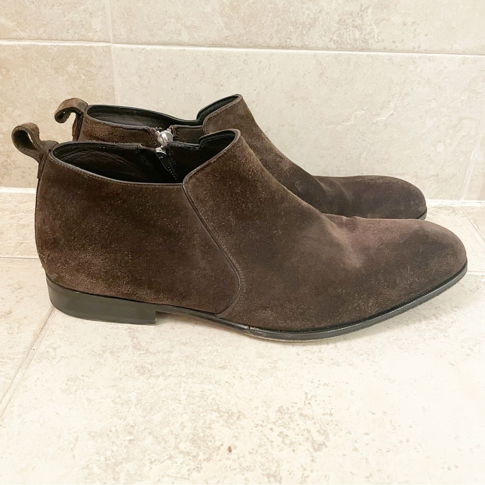 Salvatore Ferragamo Suede Ankle Chelsea Boots